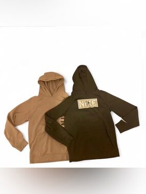 Nike Tan and Dark green hoodie pair